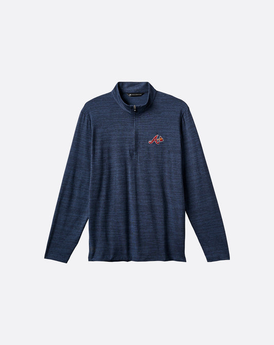 Atlanta Braves The Heater Quarter Zip Vintage Indigo/Black | Travis Mathew Top Pick