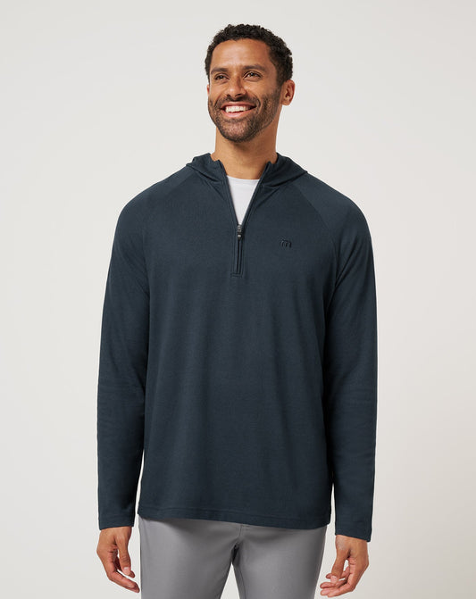 Country Hopping Hooded Quarter Zip Total Eclipse | Travis Mathew Smart Buy