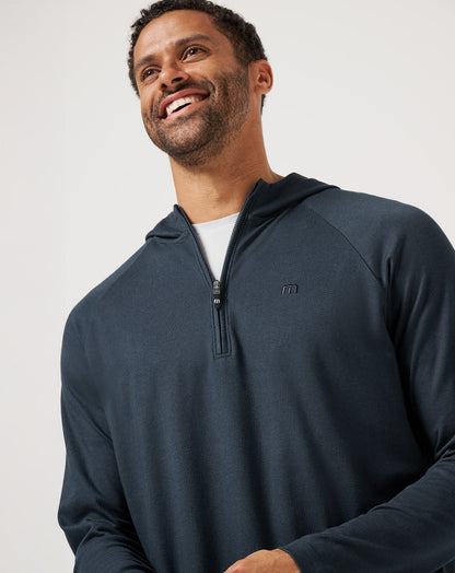 Country Hopping Hooded Quarter Zip Total Eclipse | Travis Mathew Smart Buy