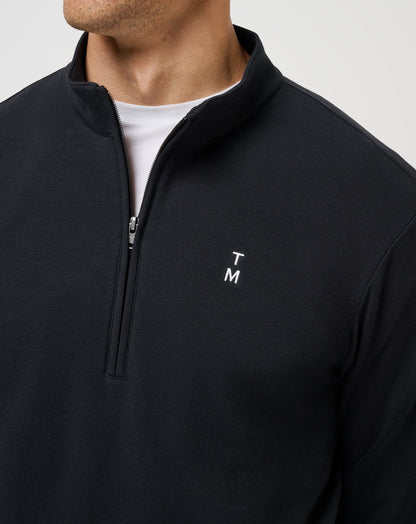 Happier Hour Quarter Zip Black | Travis Mathew Top Pick