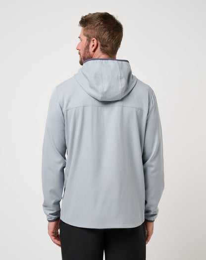 Out Of Pocket Hooded Quarter Zip Heather Light Grey | Travis Mathew Everyday