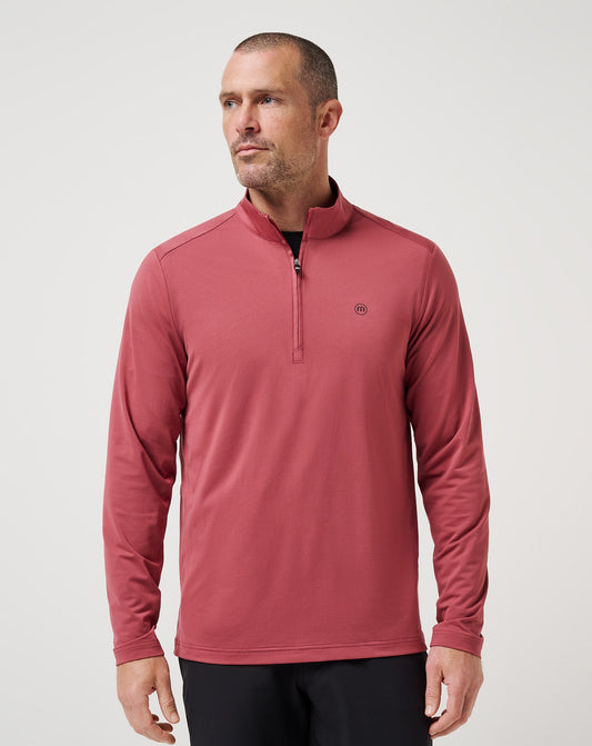 Heater Pro Quarter Zip Roan Rouge | Travis Mathew Classic