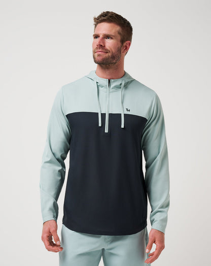 Coin Toss Quarter Zip Hoodie Gray Mist | Travis Mathew Featured