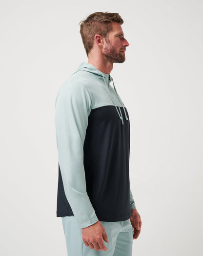 Coin Toss Quarter Zip Hoodie Gray Mist | Travis Mathew Featured