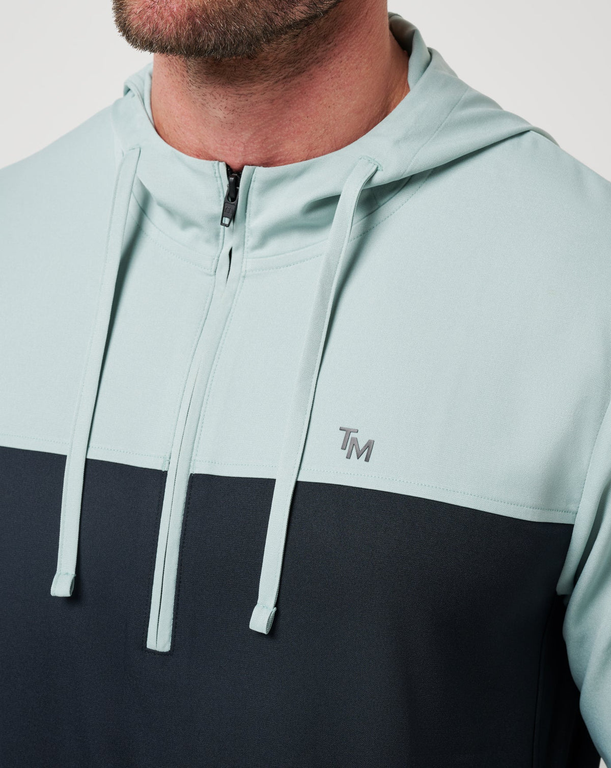 Coin Toss Quarter Zip Hoodie Gray Mist | Travis Mathew Featured