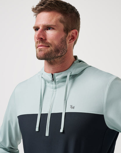 Coin Toss Quarter Zip Hoodie Gray Mist | Travis Mathew Featured