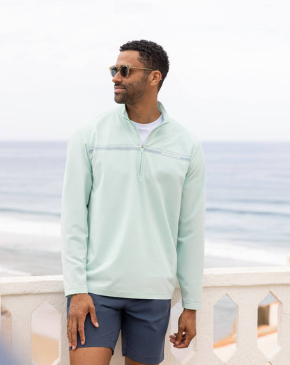 On The Map Quarter Zip Eggshell Blue | Travis Mathew Customer Favorite