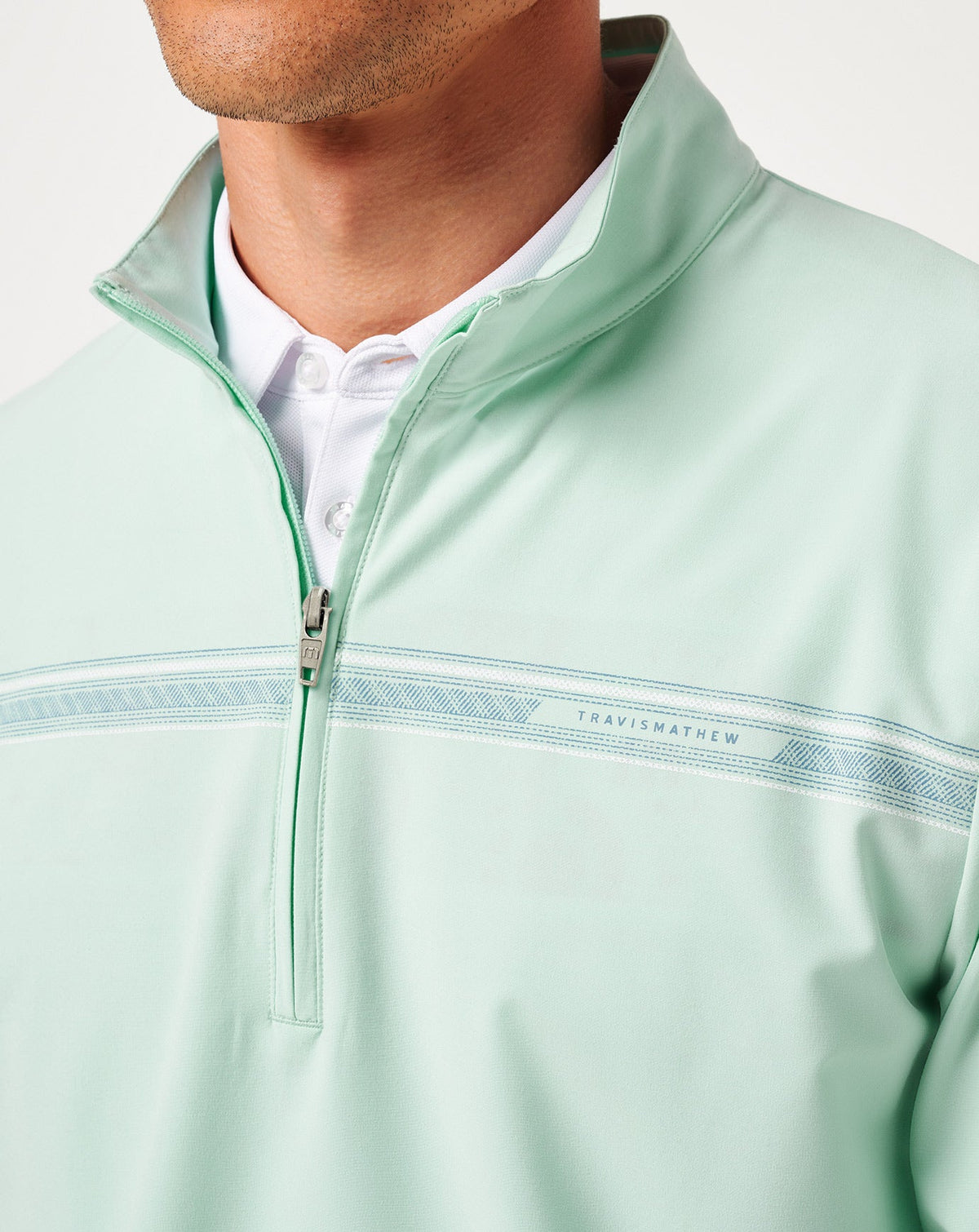 On The Map Quarter Zip Eggshell Blue | Travis Mathew Customer Favorite