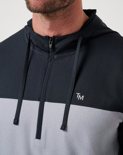 Coin Toss Quarter Zip Hoodie Heather Light Grey | Travis Mathew Value