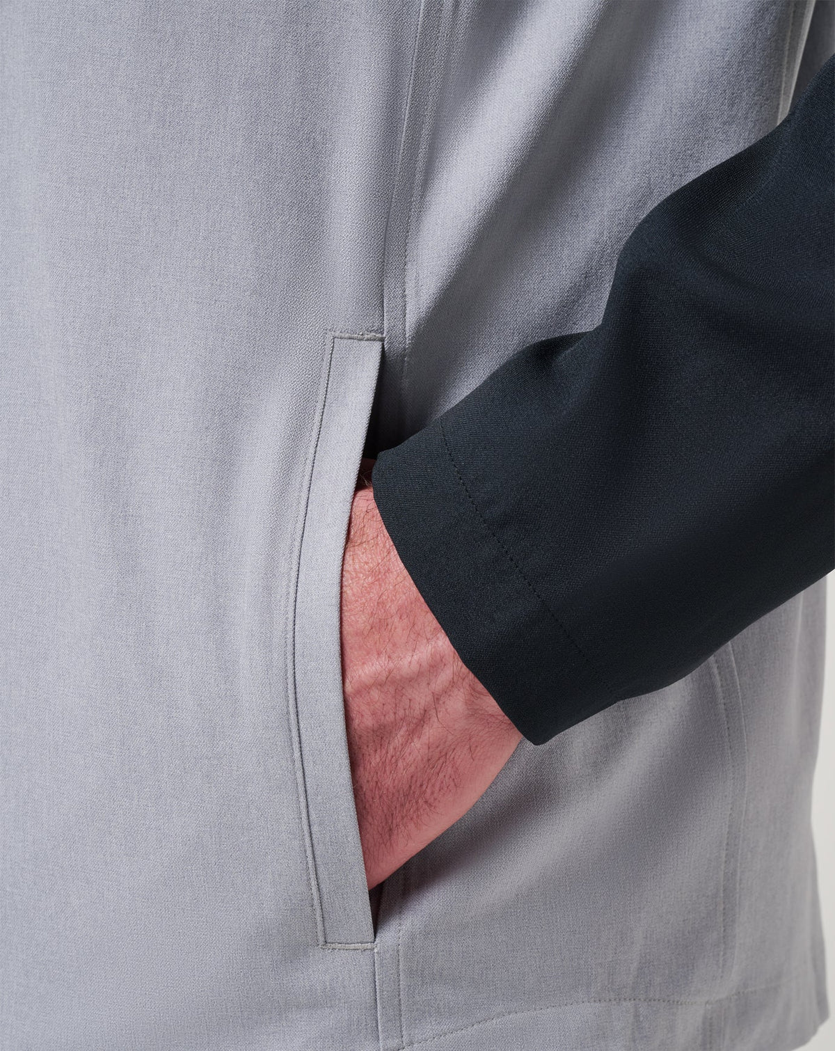 Coin Toss Quarter Zip Hoodie Heather Light Grey | Travis Mathew Value