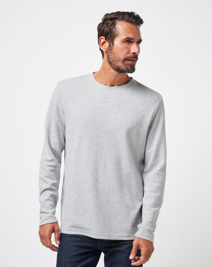 Cloud Waffle Crew Heather Light Grey | Travis Mathew Best Seller