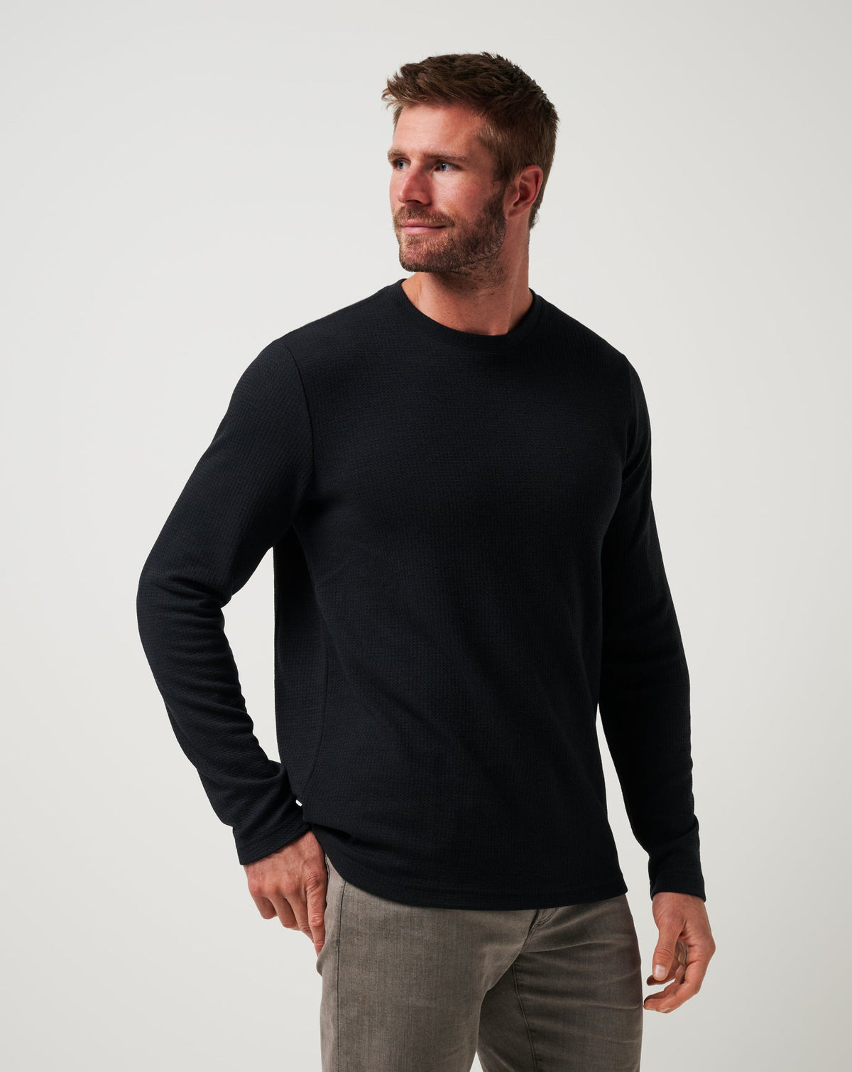 Cloud Waffle Crew Black | Travis Mathew Great Value