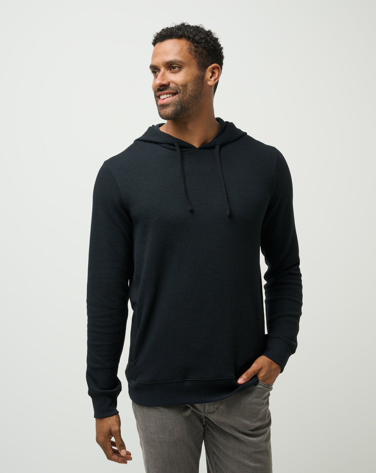 Cloud Waffle Hoodie Black | Travis Mathew Top Pick