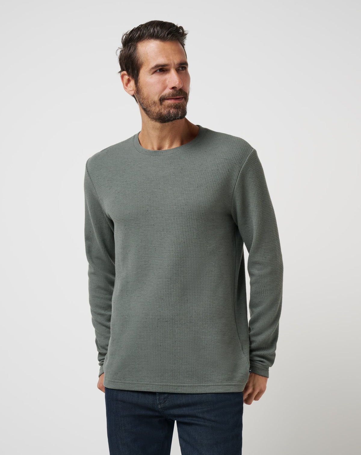 Cloud Waffle Crew Dark Olive | Travis Mathew Latest