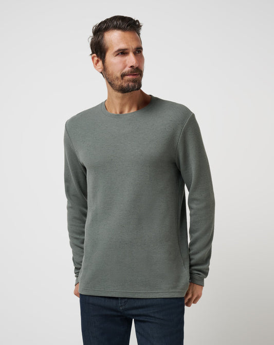 Cloud Waffle Crew Dark Olive | Travis Mathew Latest