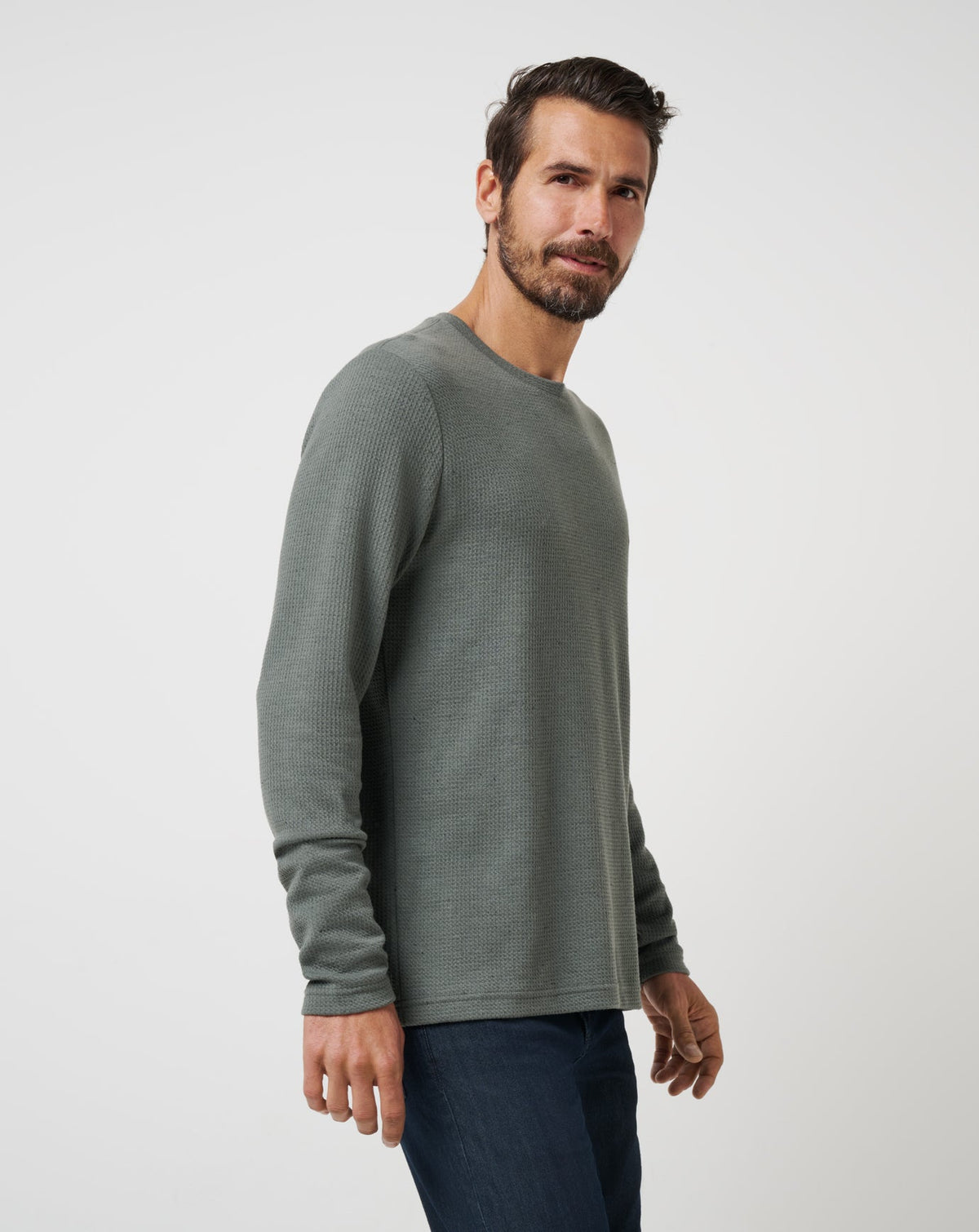 Cloud Waffle Crew Dark Olive | Travis Mathew Latest