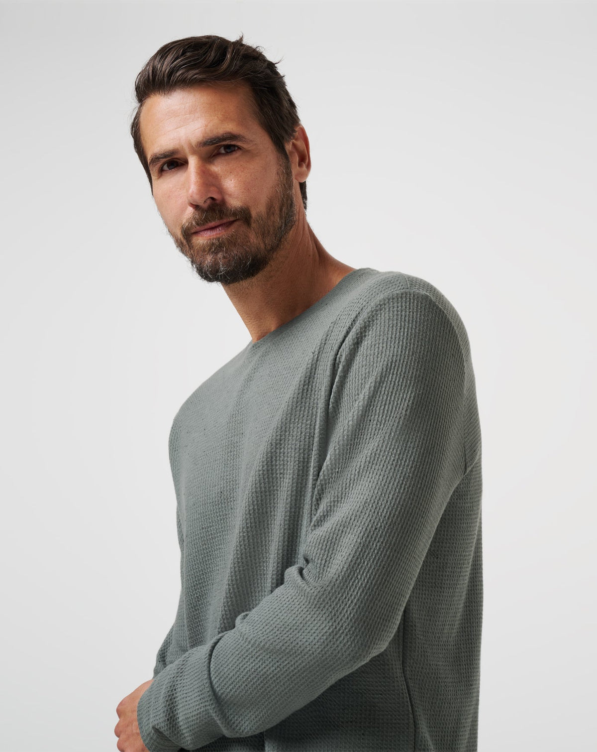 Cloud Waffle Crew Dark Olive | Travis Mathew Latest