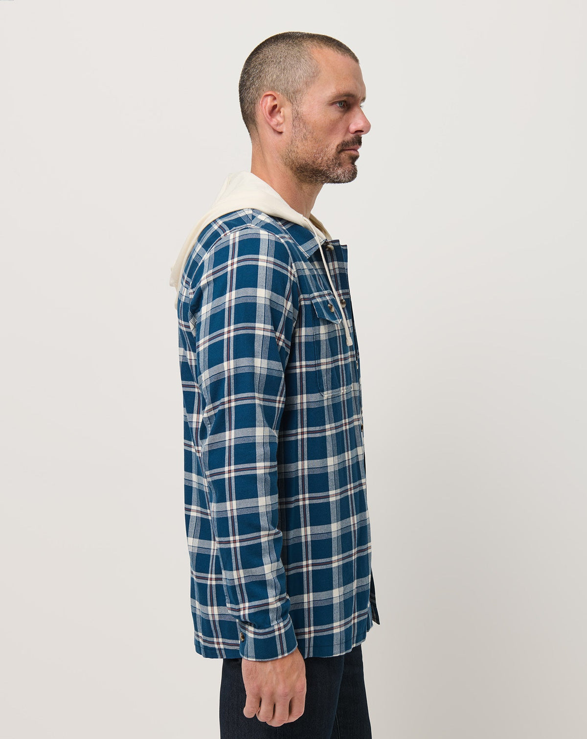 Cloud Flannel Hooded Button-Up Titan | Travis Mathew Deals