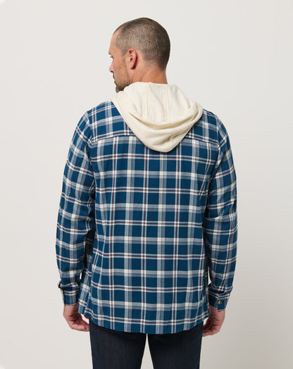 Cloud Flannel Hooded Button-Up Titan | Travis Mathew Deals
