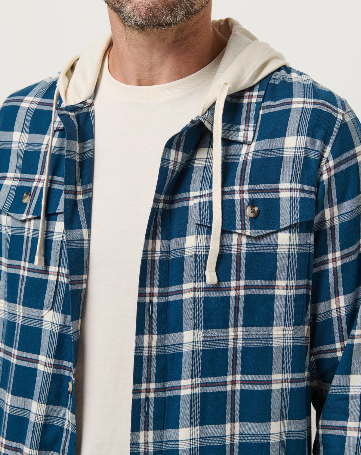 Cloud Flannel Hooded Button-Up Titan | Travis Mathew Deals