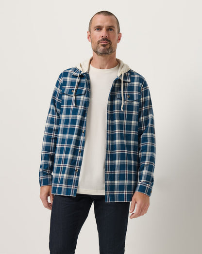Cloud Flannel Hooded Button-Up Titan | Travis Mathew Deals