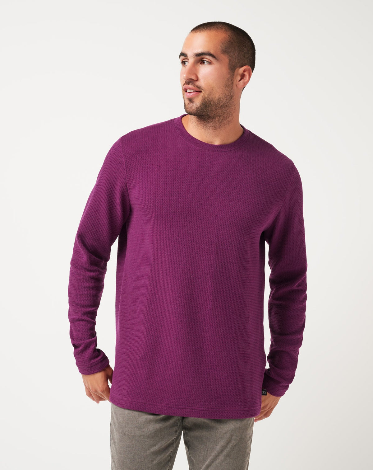 Burnley Cloud Waffle Crew Claret | Travis Mathew Popular