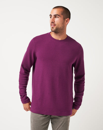 Burnley Cloud Waffle Crew Claret | Travis Mathew Popular