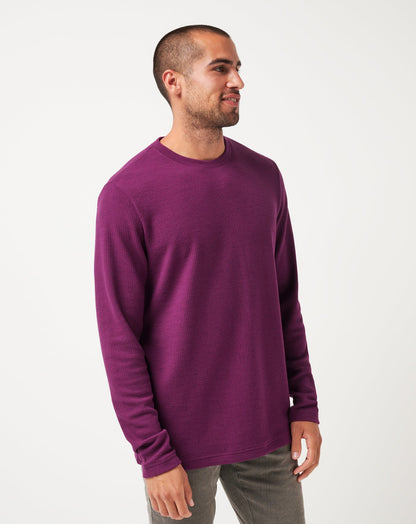 Burnley Cloud Waffle Crew Claret | Travis Mathew Popular