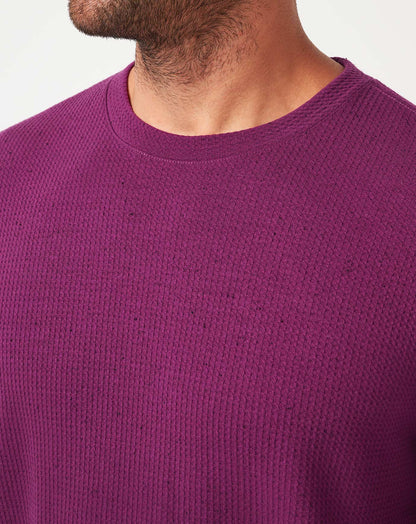 Burnley Cloud Waffle Crew Claret | Travis Mathew Popular