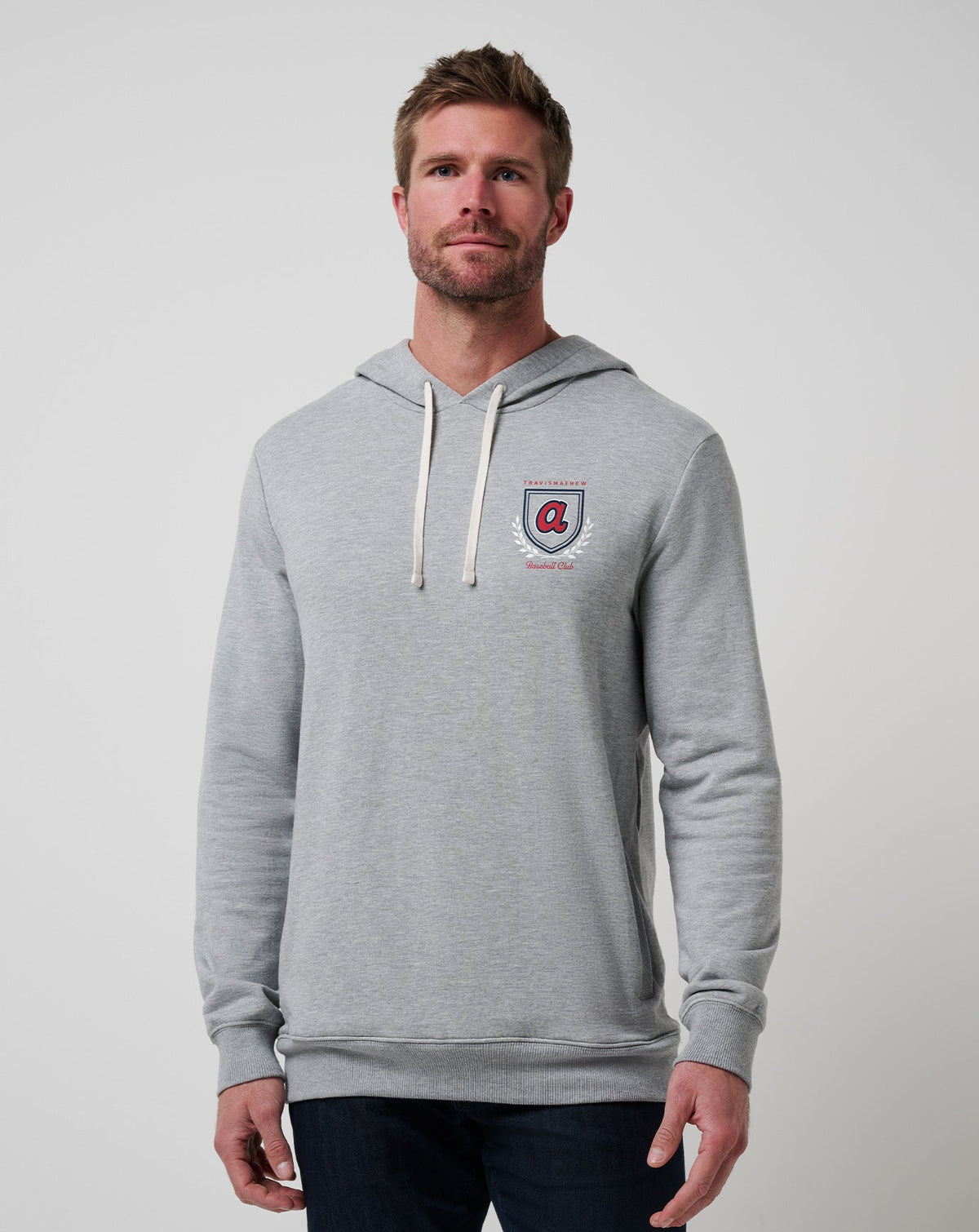Atlanta Braves Stadium Hoodie Heather Grey | Travis Mathew Trusted