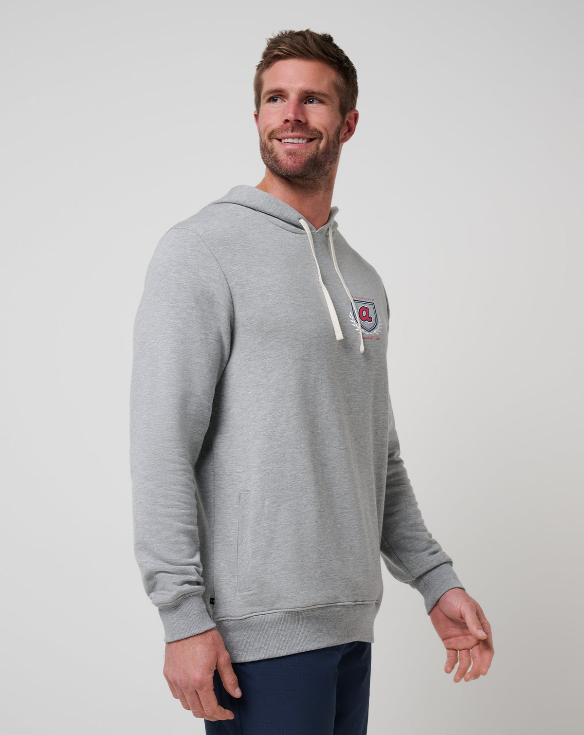 Atlanta Braves Stadium Hoodie Heather Grey | Travis Mathew Trusted
