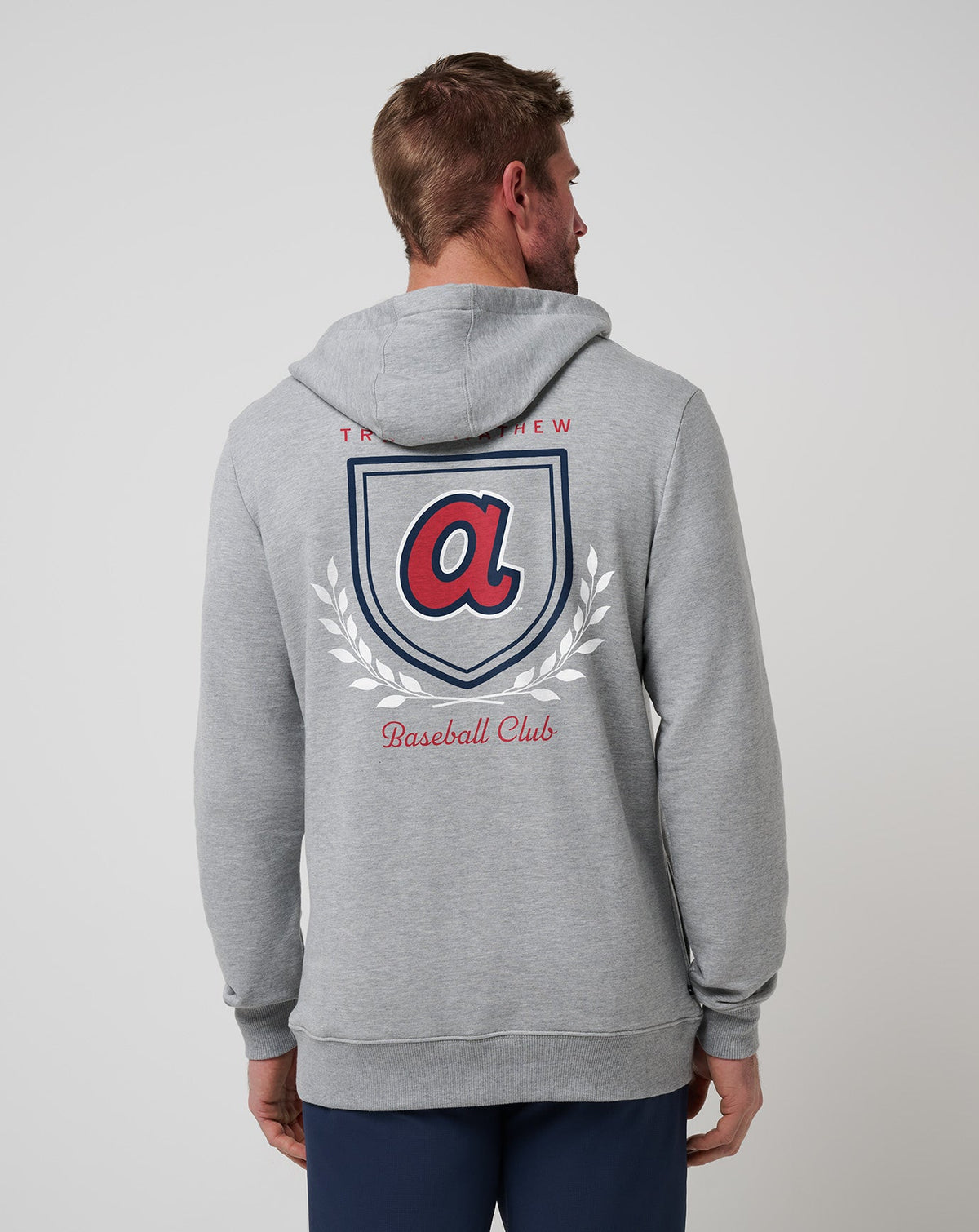 Atlanta Braves Stadium Hoodie Heather Grey | Travis Mathew Trusted