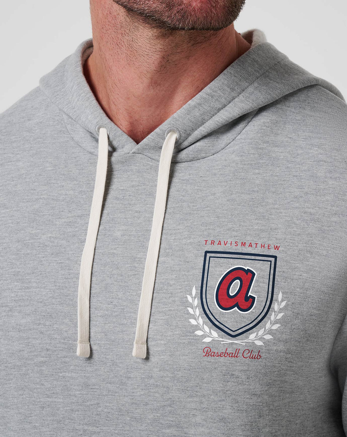 Atlanta Braves Stadium Hoodie Heather Grey | Travis Mathew Trusted