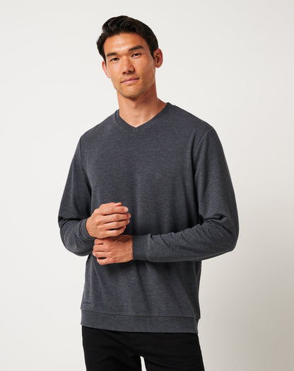 Amenities V-Neck Crew Heather Dark Grey | Travis Mathew Discount