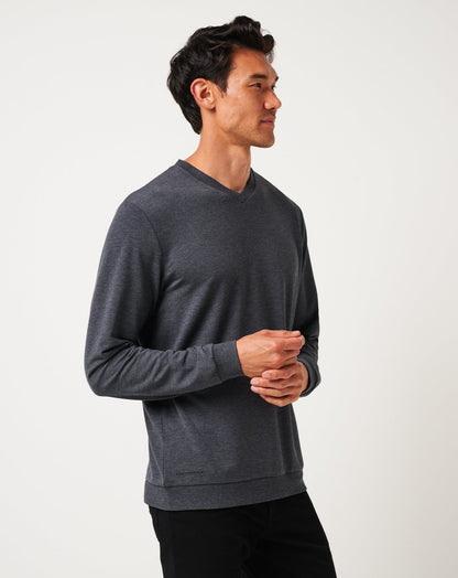 Amenities V-Neck Crew Heather Dark Grey | Travis Mathew Discount