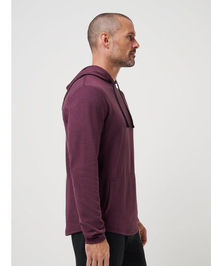 Upgraded Tech Hoodie Heather Mauve Wine | Travis Mathew Exclusive