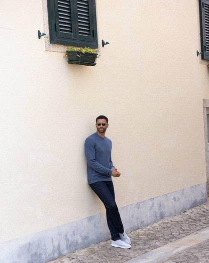 Nonrev Long Sleeve Crew Mood Indigo/Vintage Indigo | Travis Mathew Exclusive