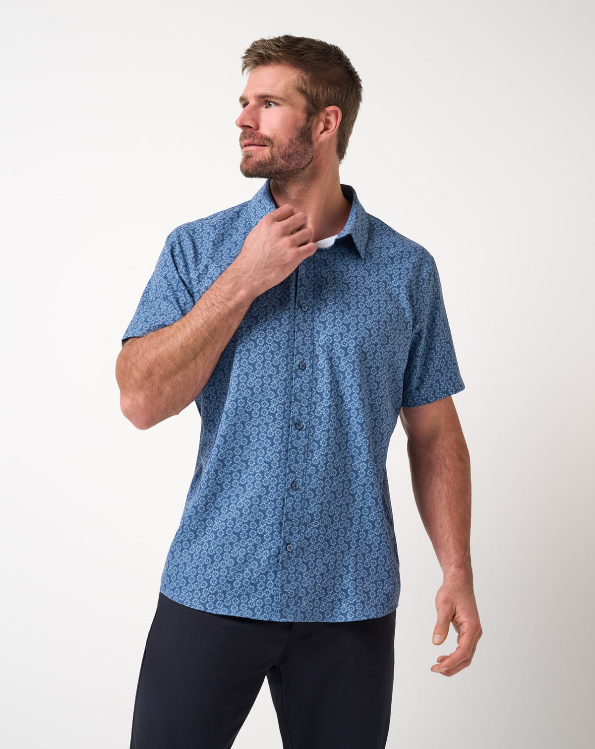 Techwoven Sunlight Button-Up Bering Sea | Travis Mathew Everyday