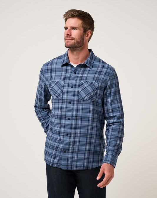 Cloud Flannel Plaid Button-Up Bering Sea/Sleet | Travis Mathew Discount