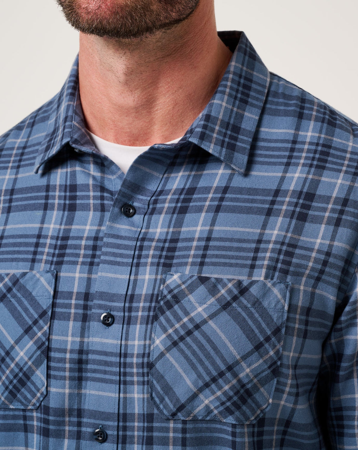 Cloud Flannel Plaid Button-Up Bering Sea/Sleet | Travis Mathew Discount