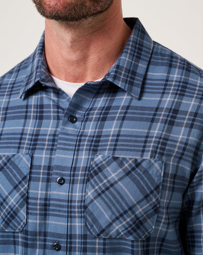 Cloud Flannel Plaid Button-Up Bering Sea/Sleet | Travis Mathew Discount