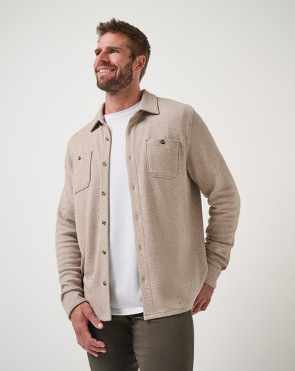 Cloud Waffle Shirt Jacket Oxford Tan | Travis Mathew Everyday