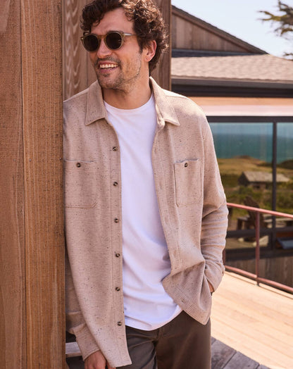 Cloud Waffle Shirt Jacket Oxford Tan | Travis Mathew Everyday