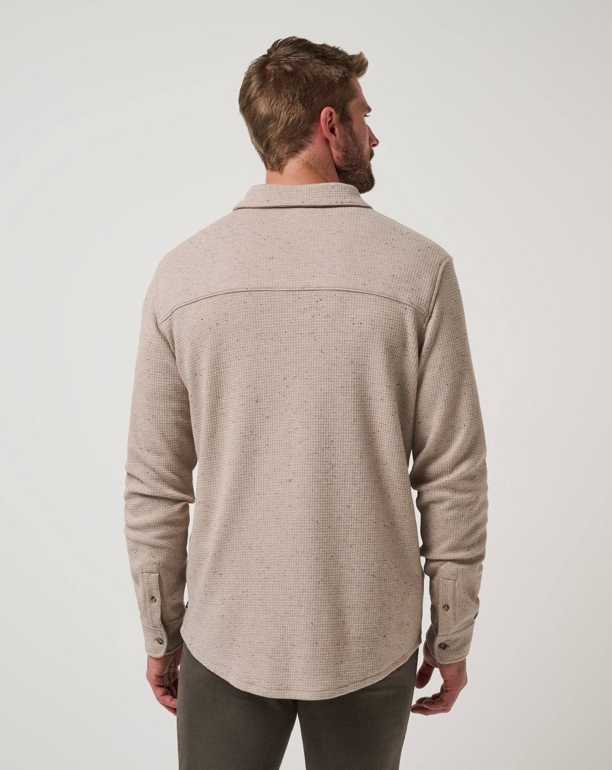 Cloud Waffle Shirt Jacket Oxford Tan | Travis Mathew Everyday