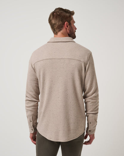 Cloud Waffle Shirt Jacket Oxford Tan | Travis Mathew Everyday