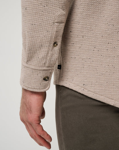 Cloud Waffle Shirt Jacket Oxford Tan | Travis Mathew Everyday