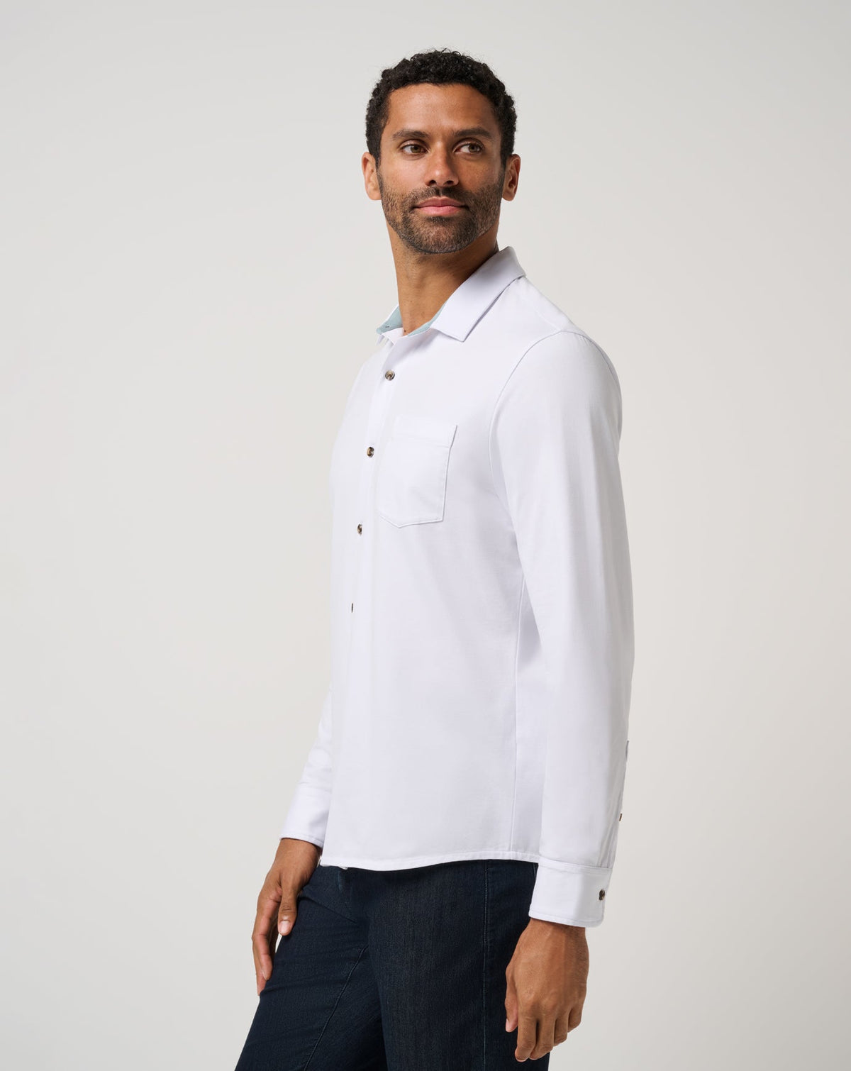 Comfortknit TM Social Club Button-Up White | Travis Mathew Top Pick