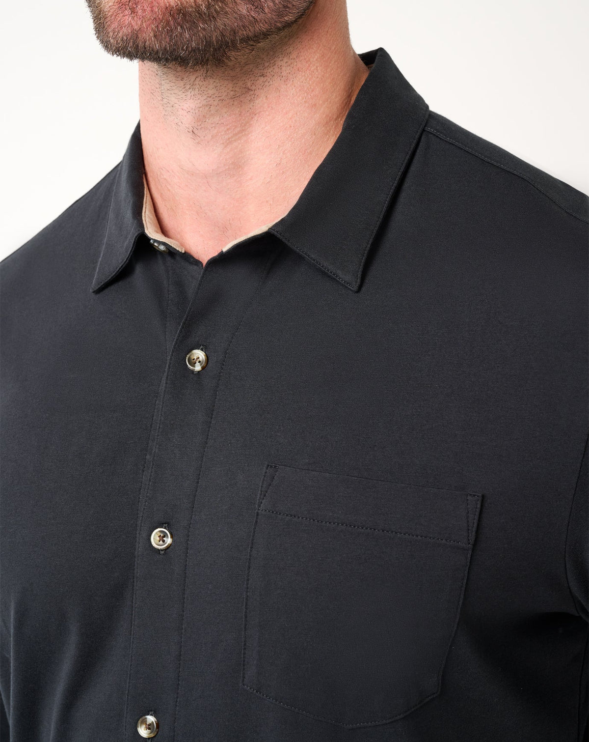 Comfortknit TM Social Club Button-Up Black | Travis Mathew Trusted