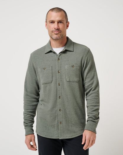Cloud Waffle Shirt Jacket Dark Olive | Travis Mathew Trusted