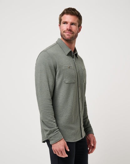 Cloud Waffle Shirt Jacket Dark Olive | Travis Mathew Trusted